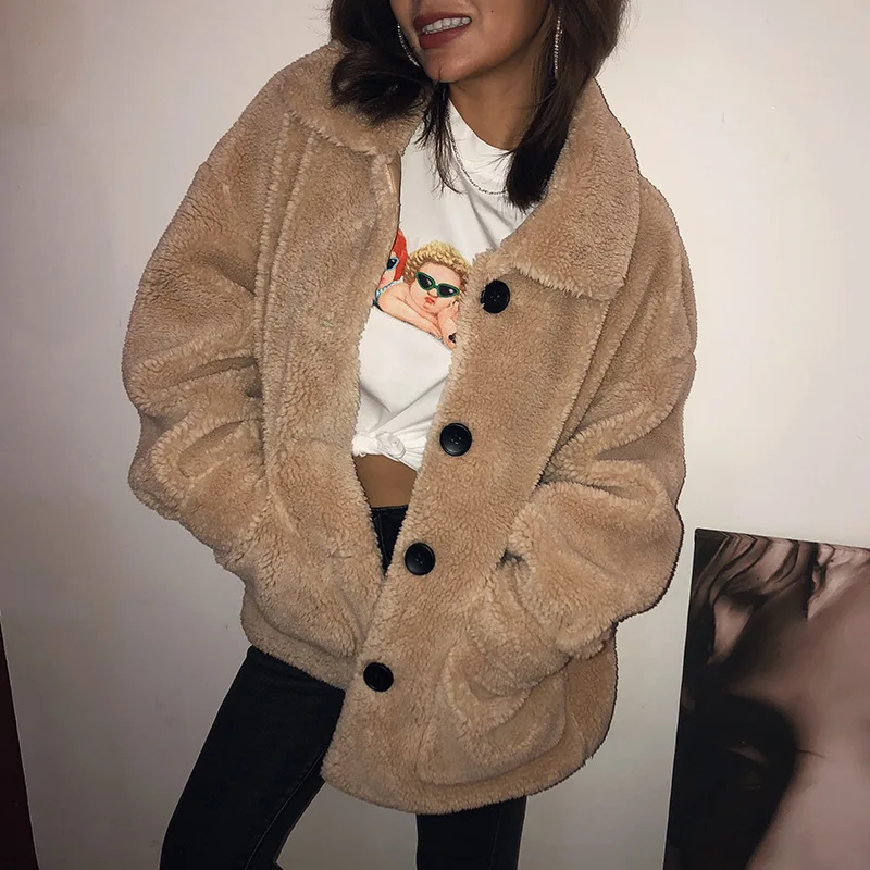 Элегантные куртки женские пальто из искусственного меха 2019 Осень Зима Теплые