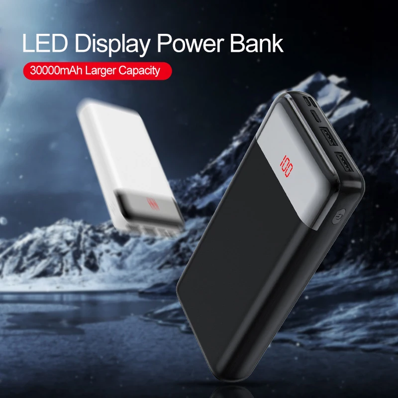 30000 мАч большая емкость Power bank двойной USB выход Внешняя батарея на мобильный