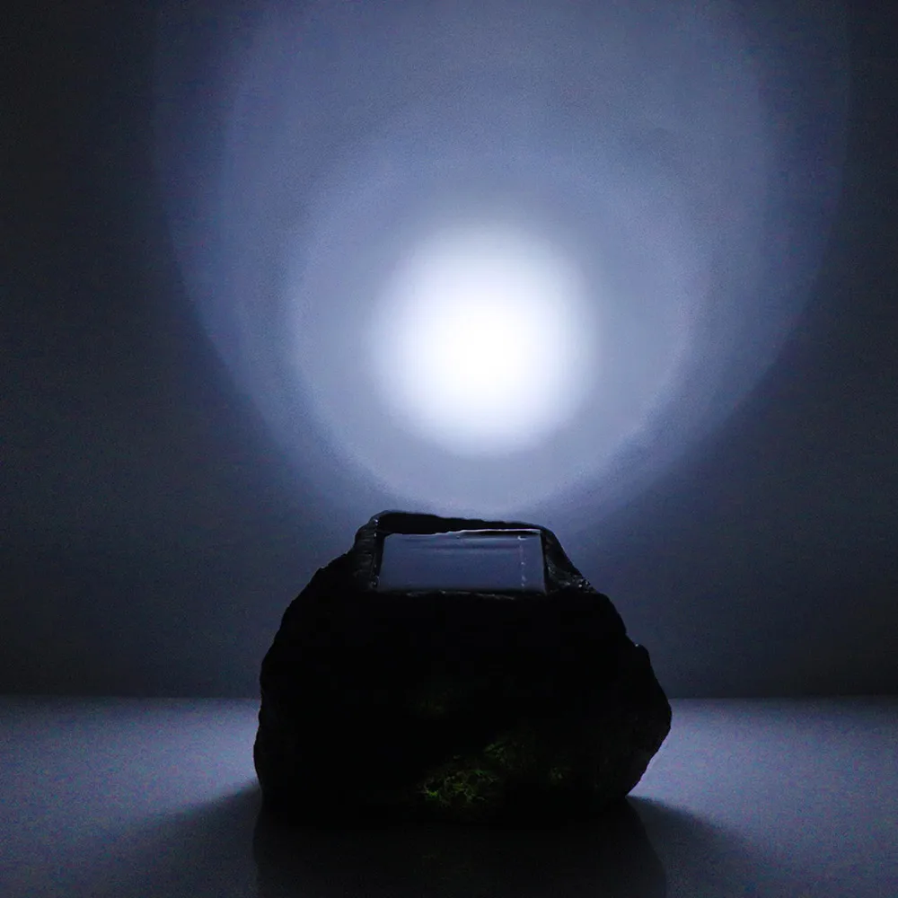 Полимерный камень светодиодный садовый светильник на солнечной батарее