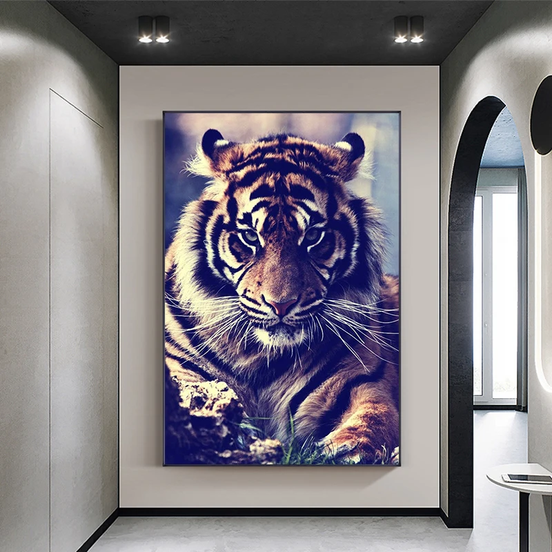 

Classic Animal Fierce Tiger Posters and Prints Canvas Paintings Wall Art Pictures for Living Room Decor (No Frame)