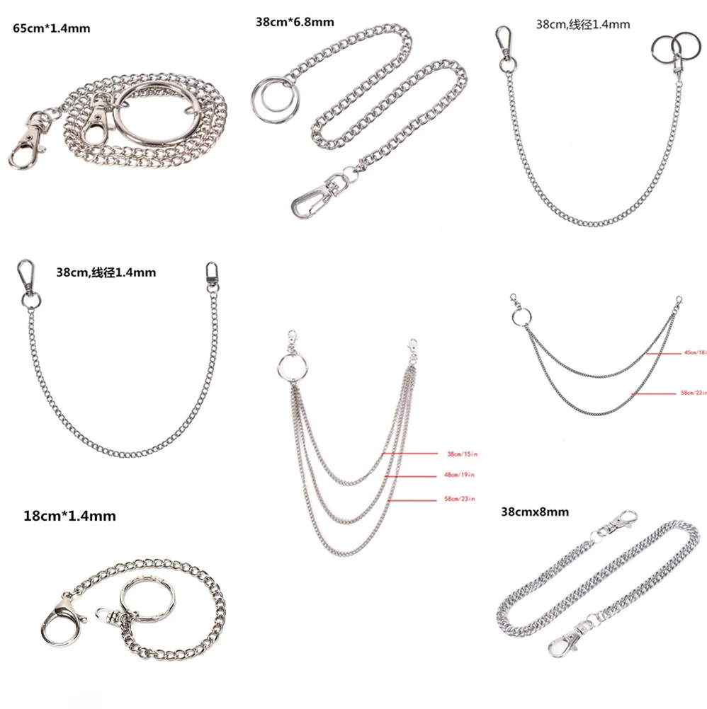Длинный металлический кошелек 18/38/65 см с цепочкой в стиле панк рок брюки хипстер