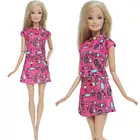 1 комплект, Модный милый наряд, розовый топ с рисунком мороженого, рубашка, юбка, платье, кукла, Повседневная Одежда для куклы Барби, аксессуары для кукол, детская игрушка