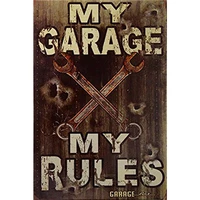 my garage my rules metal sign bar wall decoration tin sign vintage metal poster home decor painting plaques 30x20cm