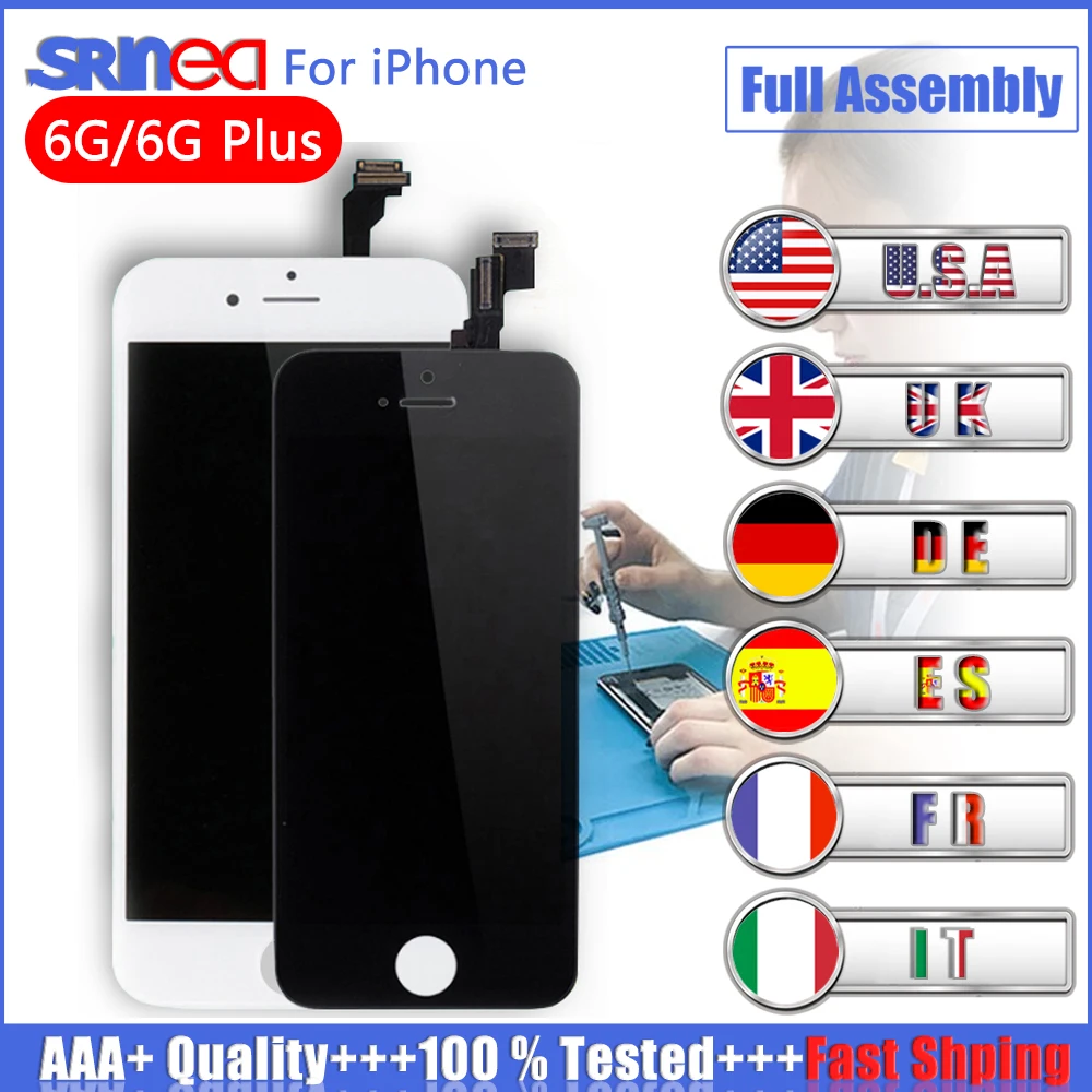 Для iPhone 6 Plus 6G lcd Полный 3D Force сенсорный модуль цифрователя экран в сборе Замена