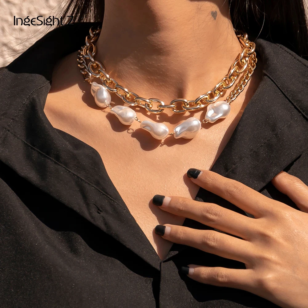 Чокер IngeSight.Z женский многослойный толстый панцирный чокер Майами в стиле панк