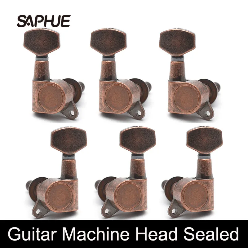 

6pcs Small Square Buttons Sealed Bronze Guitar Tuning Peg Locking Machine Head for Acoustic Electric Guitar Guitarra Accessories