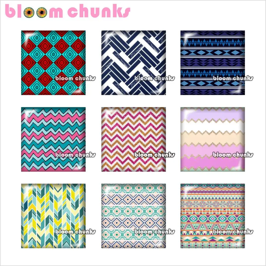 Ziazag фото для квадратного стеклянного кабошона демонстрация с плоской задней