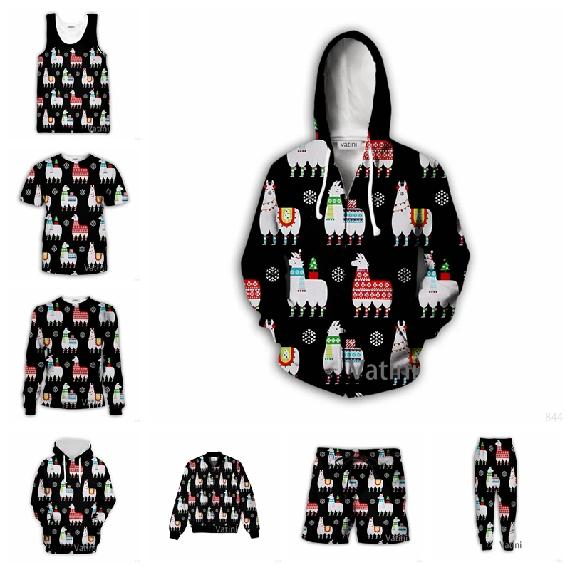 

New Fashion Men Women llama 3D Full Print Hoodies Harajuku Zipper Pullover Sweatshirt Unisex Casual Tracksuit G06
