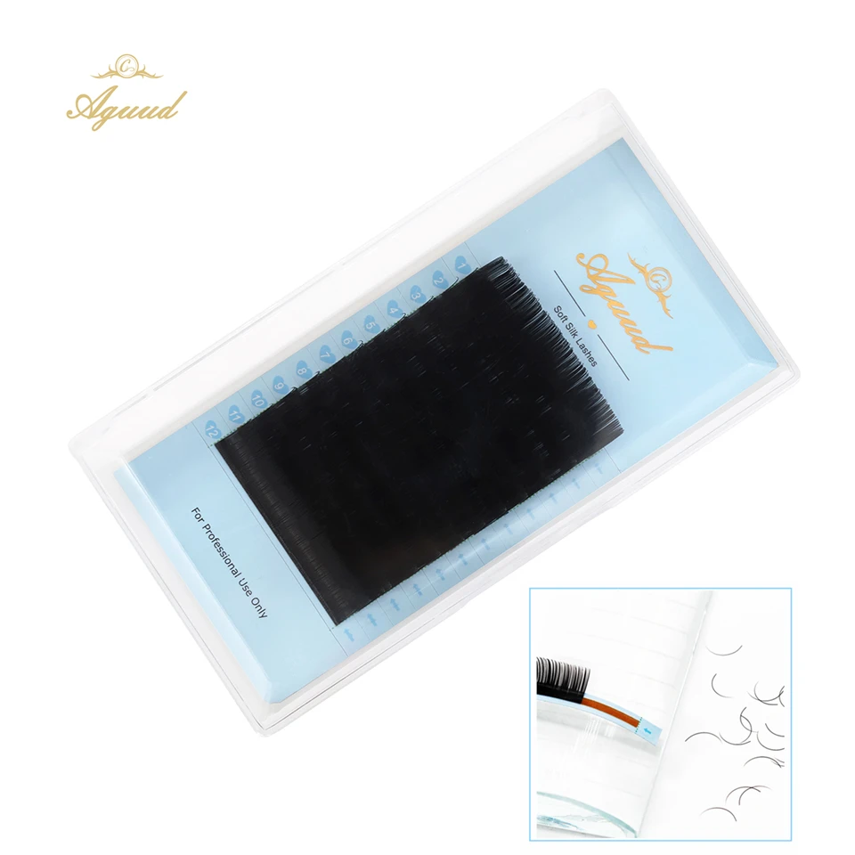 

AGUUD Individual Silk Eyelashes 0.03-0.2 Natural Lashes Extension Maquiagem Cilios for Professionals Faux Mink Eyelash Extension