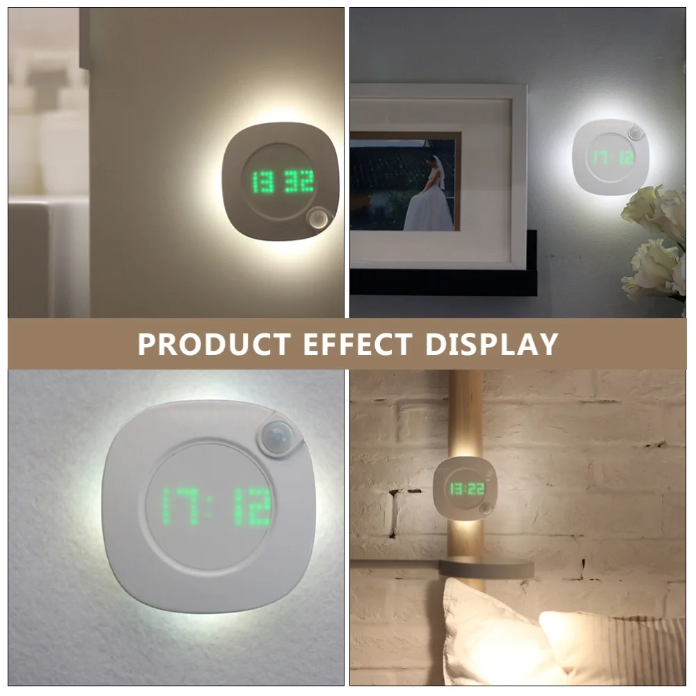 

Intelligent Wireless Human Body Sensor Light Creative Time Display Night Light