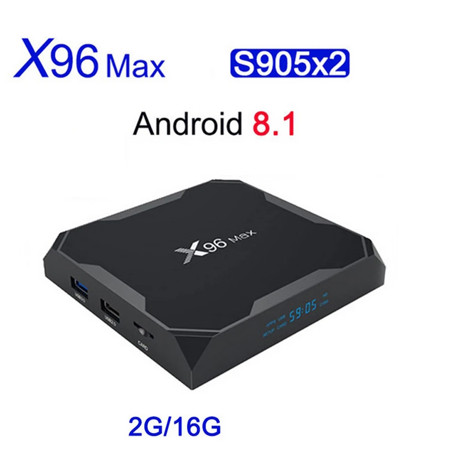 X96 Max 2G + 16GB Smart TV Box Android 8 1 2 4G/5G Wifi Bluetooth 4 0 S905X2 четырехъядерный процессор Netflix Player X96MAX