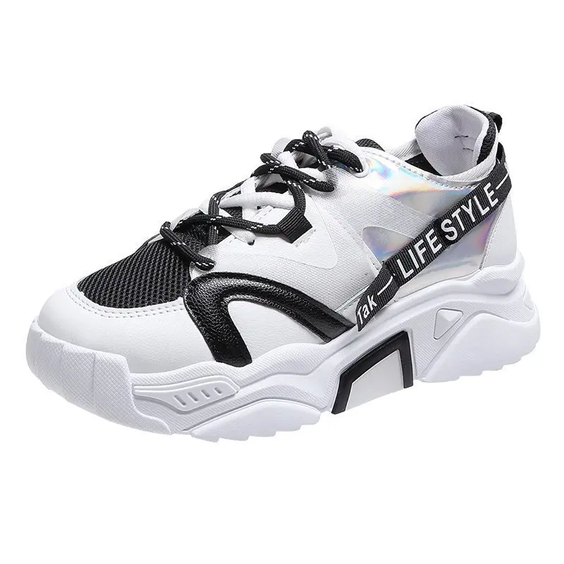 

Daddy Shoes Female Spring 2021 New Color Matching Casual Platform Net Red Sneakers Female Ins Tide Large Size