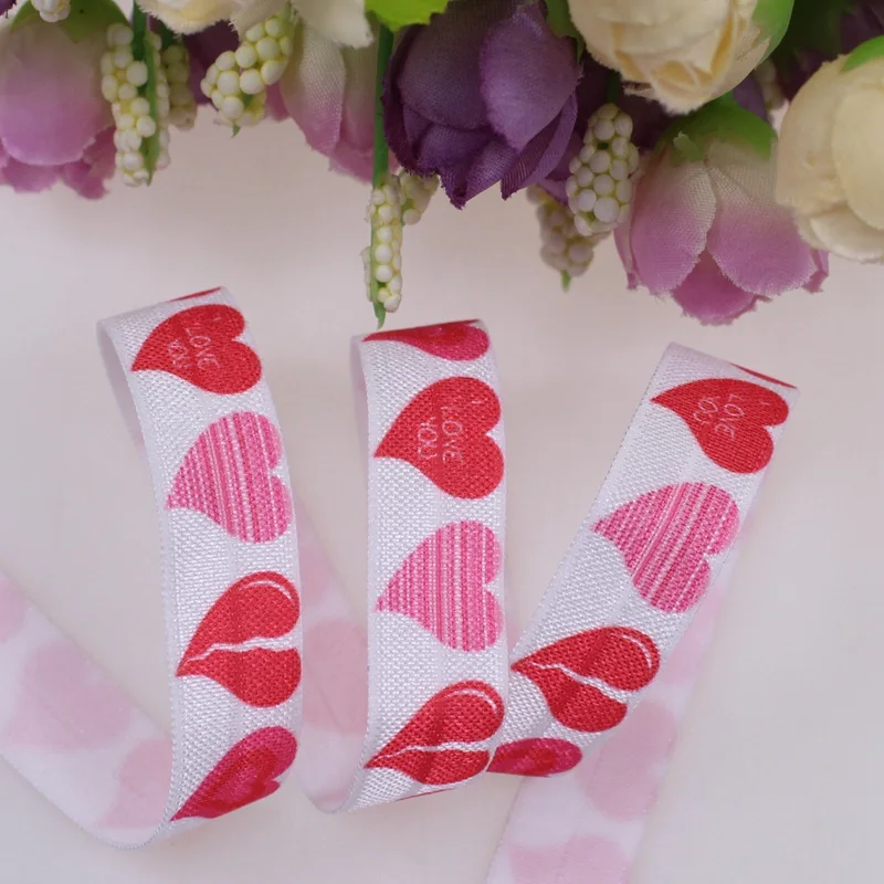 Разбитые сердца теплопередача печать складывается эластичный для волос 5/8