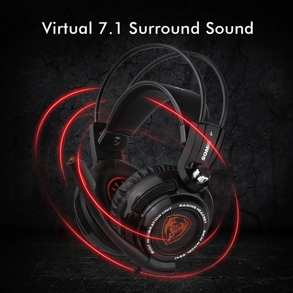 G941 Проводная игровая гарнитура с активным шумоподавлением и зарядкой от usb 7,1 виртуальное объемное звучание ABS стерео регулятор громкости басов