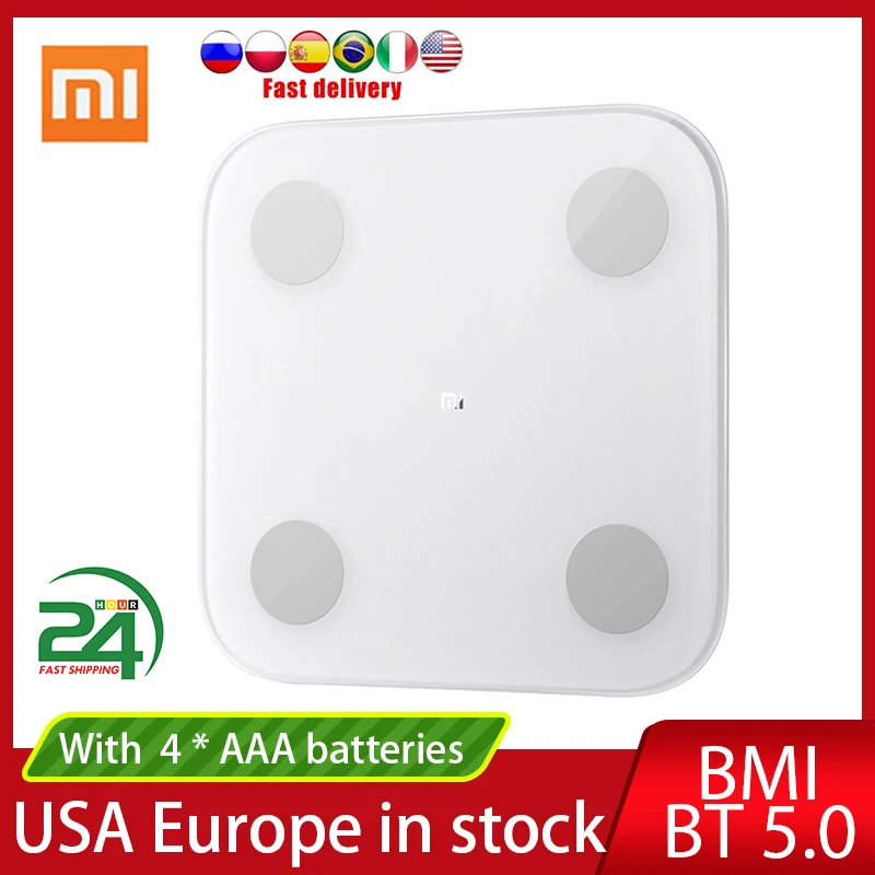 Оригинальные весы Xiaomi Mi с композицией тела 2 веса жира для здоровья BT 5 0 баланс