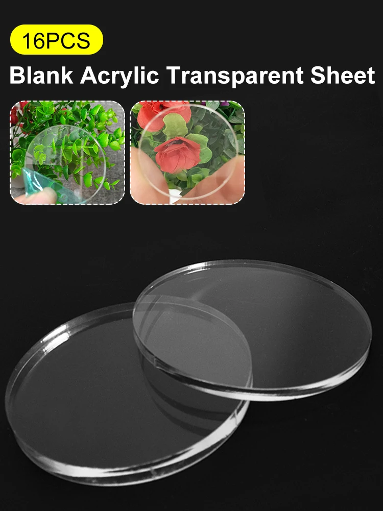 

16Pcs 4" Clear Extruded Acrylic Circle Earrings With Hole Acrylics Discs Beads For Picture Frames DIY Tools Craft CD Racks
