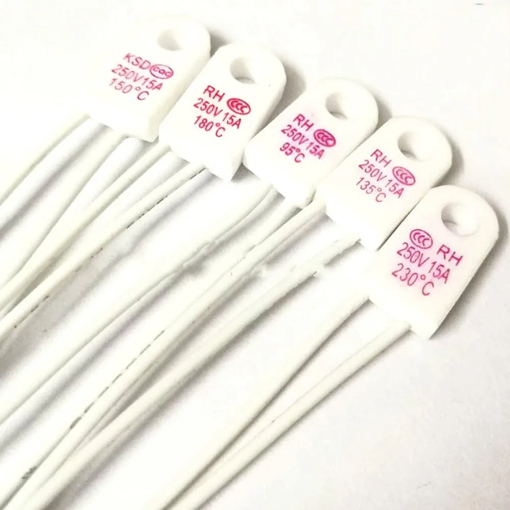 Peças-protetor de Temperatura e Fusível Média 95c 115c 125c 130c 135c 150c 180c 230c 250 c 10