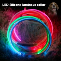 led usb dog collar pet dog collar night dog collars glowing luminous rechargeable led night safety flashing glow collar perro