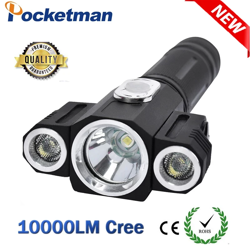 

Светодиодный фонарик 2022, высококачественный Тактический фонарь, светодиодный вращающийся водонепроницаемый ффонарь T6 + 2 * XPE, 5 режимов, 18650, ...