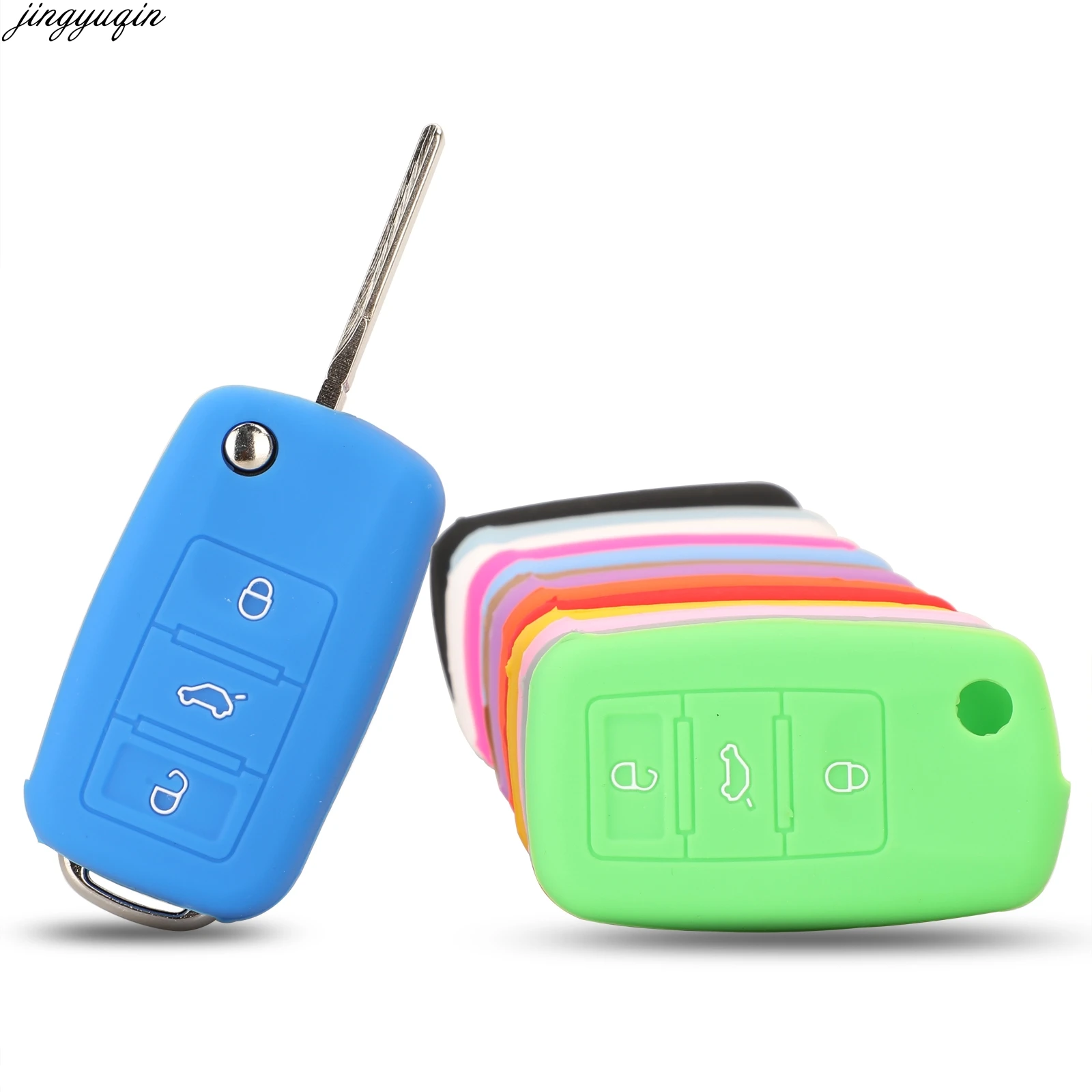 3 кнопки силиконовый чехол для ключей автомобиля VW Golf 4 5 6 7 Bora Jetta POLO MK4 MK6 Passat B5 B6