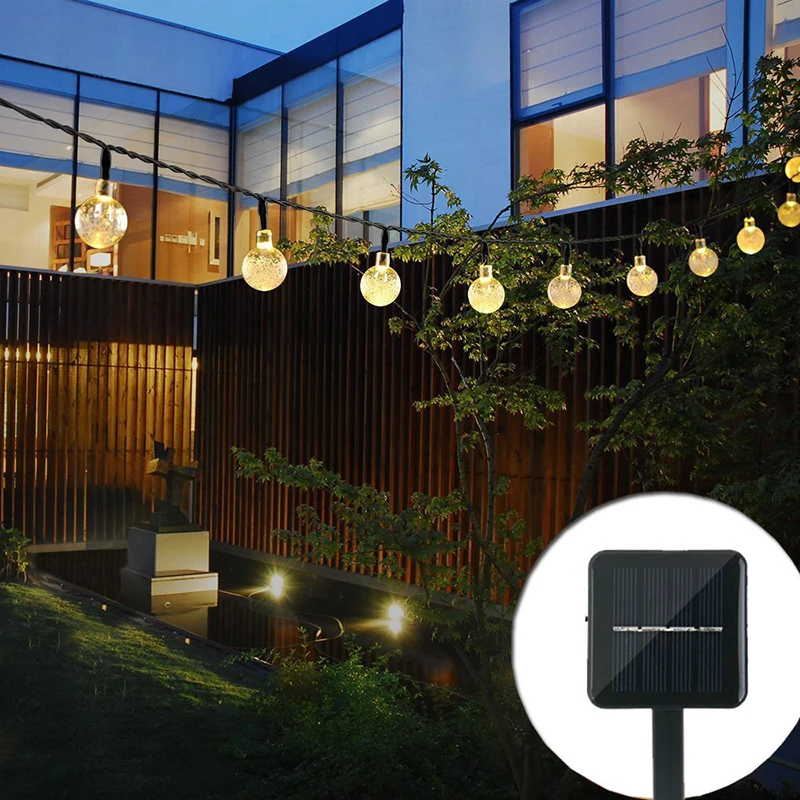 6 м 30 светодиодный хрустальный шар солнечный светильник гирлянда для наружного