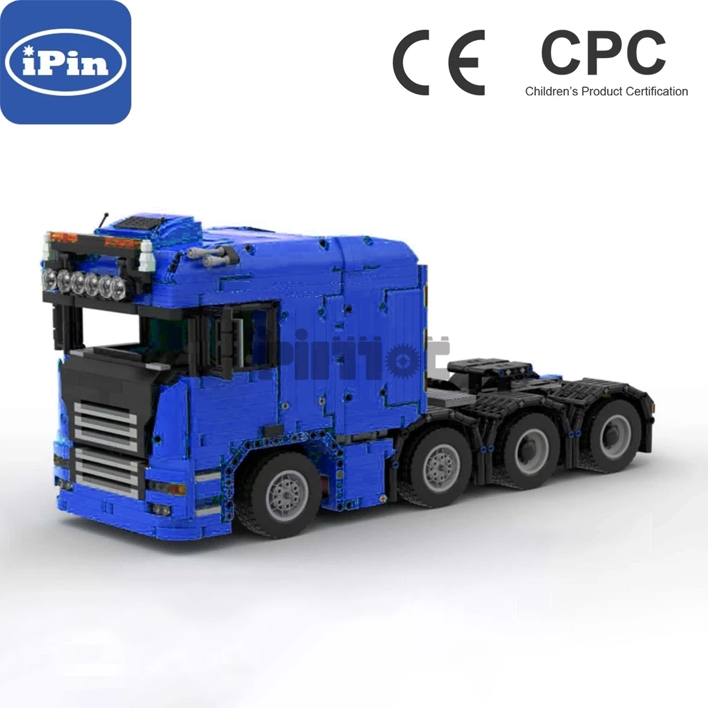 

MOC Scania 6 × 8 грузовик app пульт дистанционного управления подарок для мальчика Сращивание строительных блоков технология сборки 3262 шт.