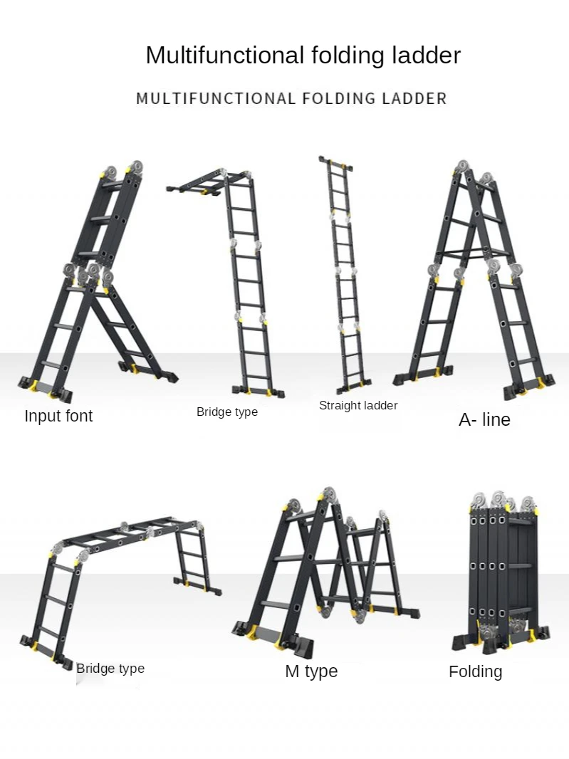 

Multifunctional Aluminum Alloy Herringbone Ladder Household Ladder Telescopic Ladder Lifting Portable Engineering Ladder