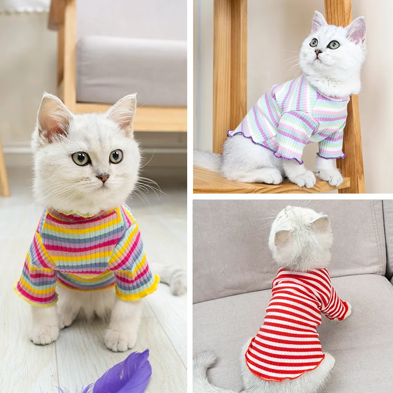 

Одежда для британских кошек, летняя одежда для домашних животных, одежда для собак, футболка, пижама, костюм для собачьих маленьких собак, фу...