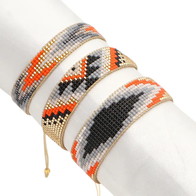 

XUXI набор винтажных браслетов в стиле бохо, японский женский браслет ручной работы с рисовыми бусинами, модный браслет-цепочка из бисера, S161