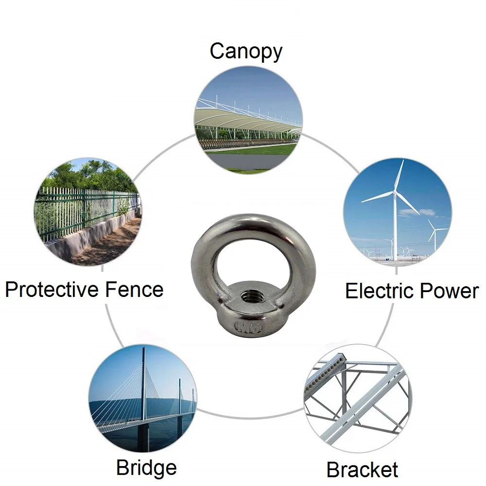 5 шт. M10 DIN582 глазная гайка 304 из нержавеющей стали сверхпрочные подъемные глазные