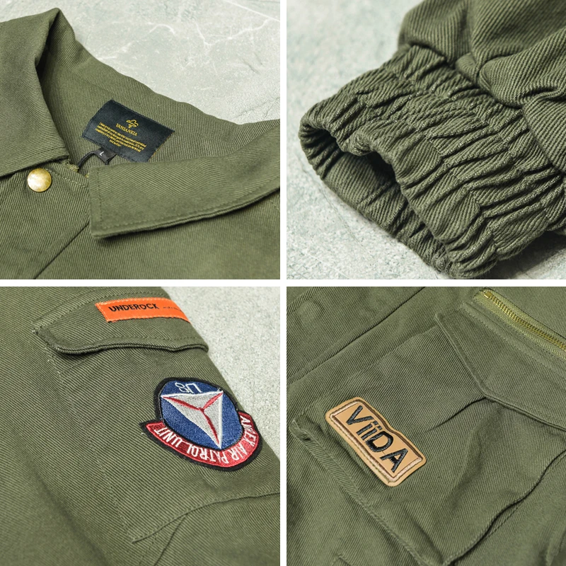 Высокое качество Армейский Зеленый Военный Стиль Куртка бомбер мужская Японская