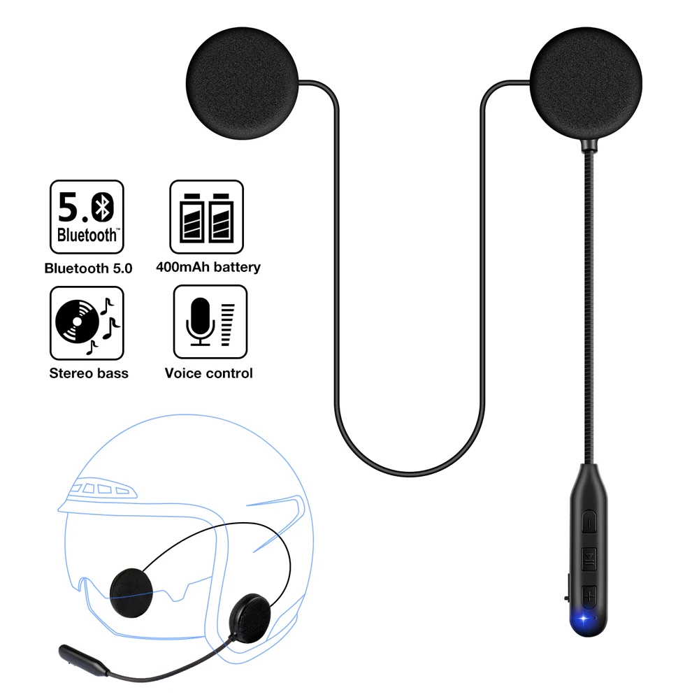 Fodsports motorcycle helmet headset wireless BT headphone Bluetooth 5.0 stereo music A2DP speaker with FM Radio