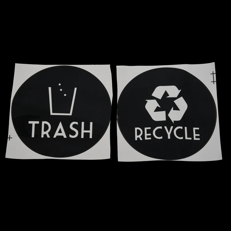 Recycle + мусорная виниловая наклейка с надписью (6x6 дюймов черный) | Электроника