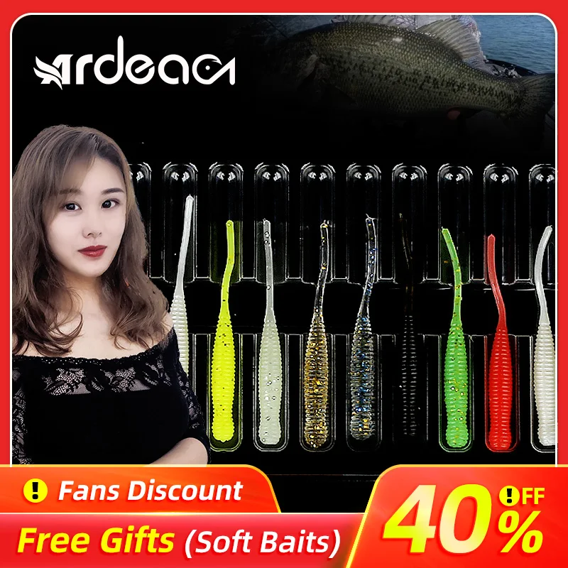 

Ardea Soft Lures12pcs Bait set Silicone Worm Wobblers Bait Swimbait Artificial jigging tail Carp bass Baitfishing Fishing Tackle