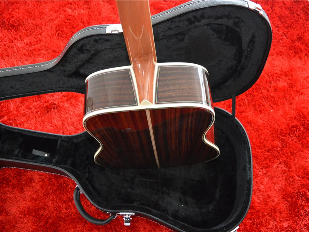 

Top Quality 41" D Style Acoustic Guitar Solid Spruce Top Rosewood Back And Sides Guitar With Pearl inlay,Free Shipping