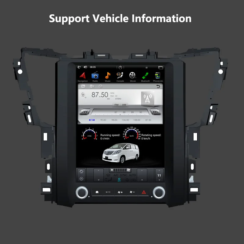 Android 9.0 Tesla Style Car GPS Navigation For TOYOTA Alphard 2015- AH30 Radio Stereo Multimedia Player Head Unit | Автомобили и
