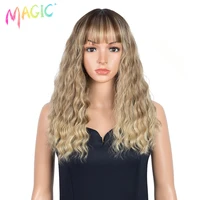 magic synthetic deep wavy 18 long ombre wig with baby hair natural hairline heat resistant synthetic hair wigs for women