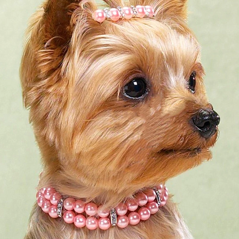 Модный жемчужный ошейник для собак регулируемое индивидуальное ожерелье Martingale