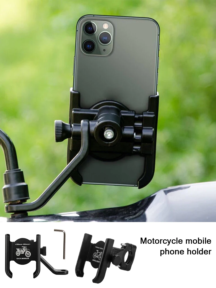 

Aluminum Alloy Motorcycle Bike Phone Holder GPS Bracket Mount Clip Support Moto Mirro Handlebar Mount Mobile Phone Holder New
