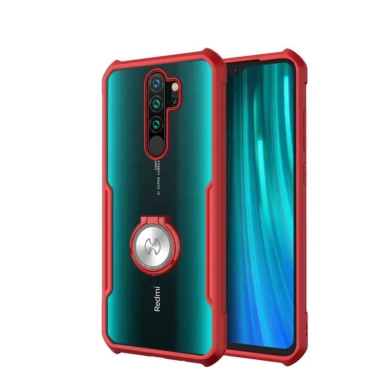 Red With Ring Для Xiaomi Redmi Note 8 Pro Чехол Xundd чехол для телефона Shookproof защитный чехол бампер Beetle защита экрана закаленное стекло - Цвет: Red With Ring
