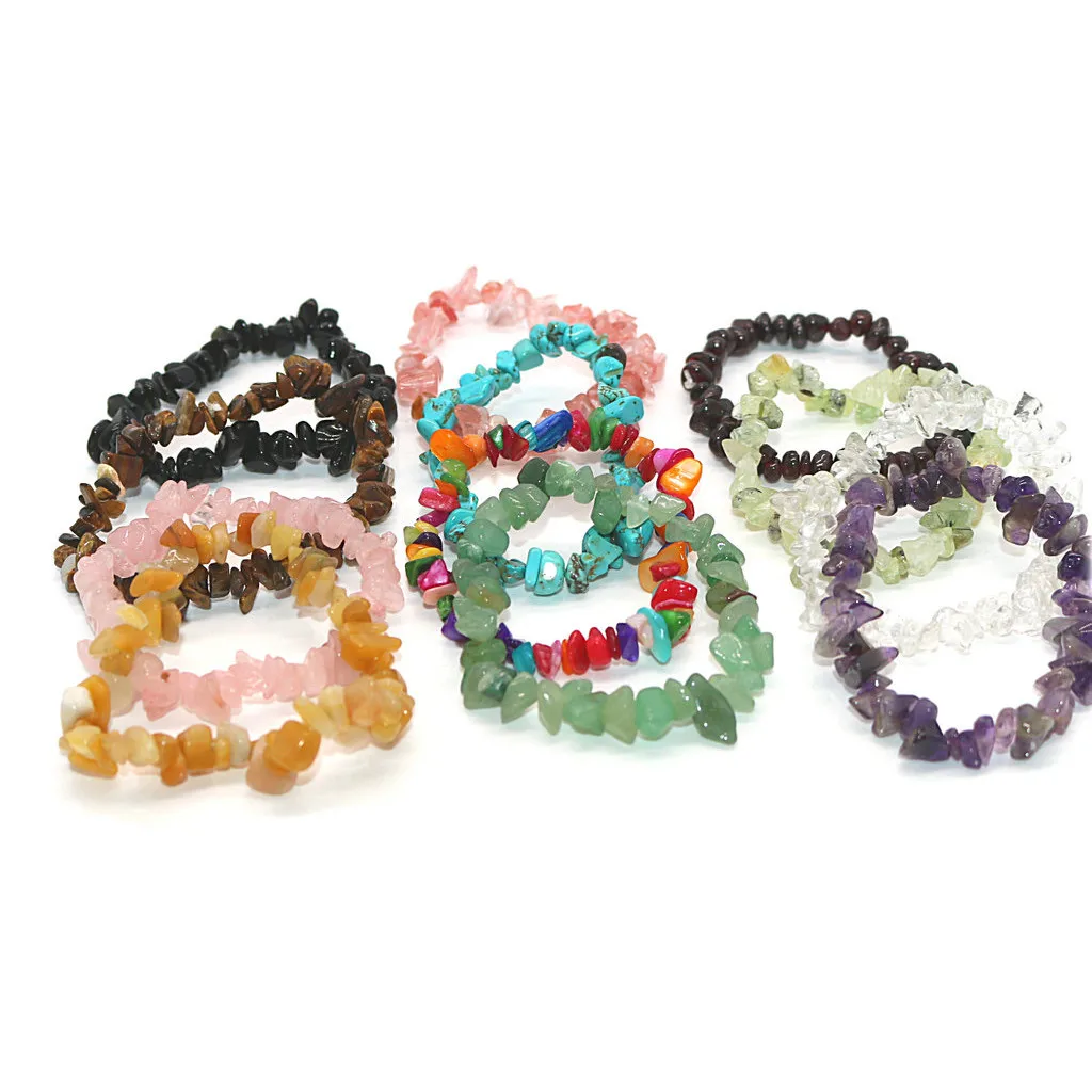 Натуральный драгоценный камень 5-8 мм чип бусины эластичный браслет Исцеление Re iki