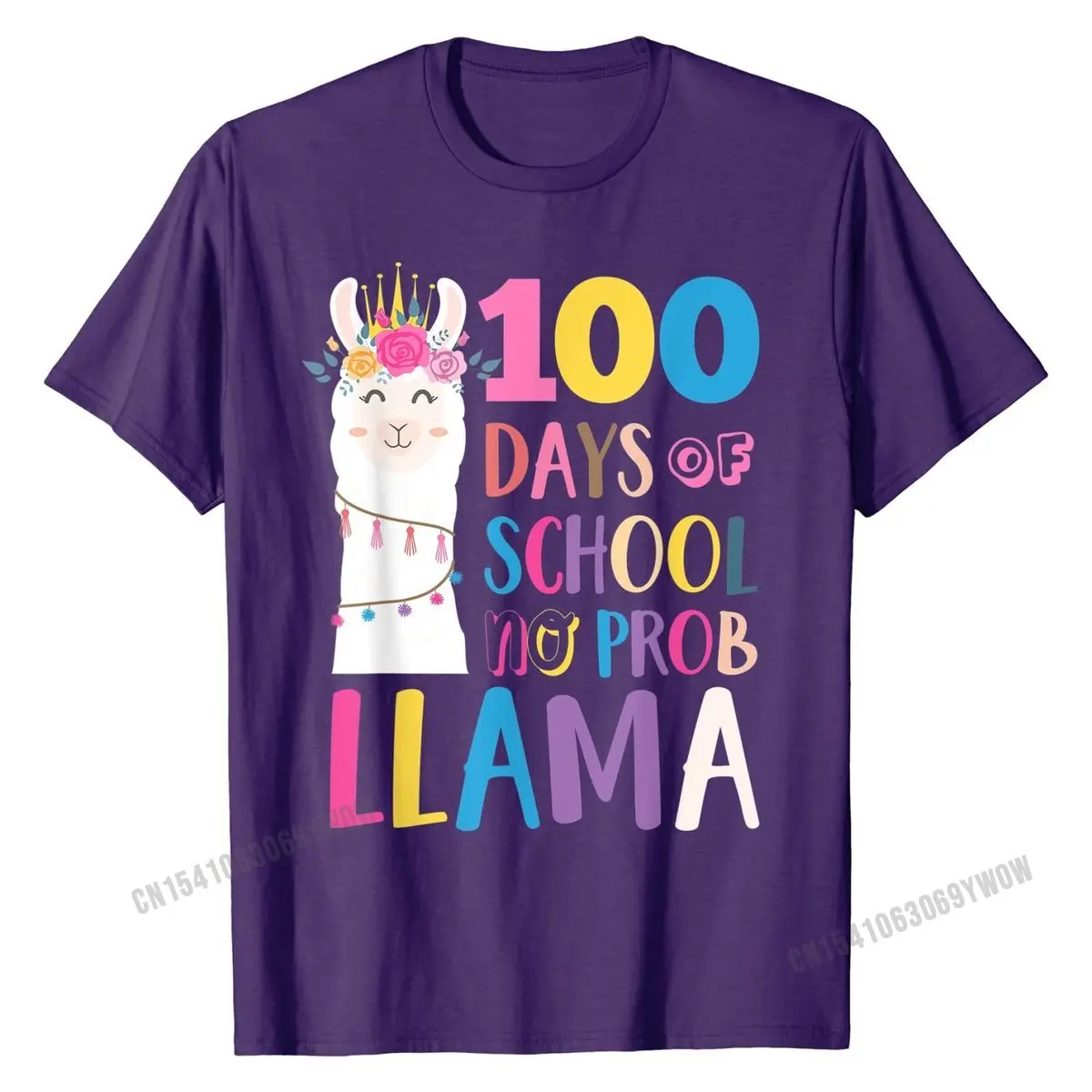 Футболка Happy 100 Days Of School мужская летняя хлопковая с ламой и альпакой