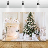 laeacco christmas backdrops luxury royal party tree fireplace gift candle chic wall baby photography background for photo studio
