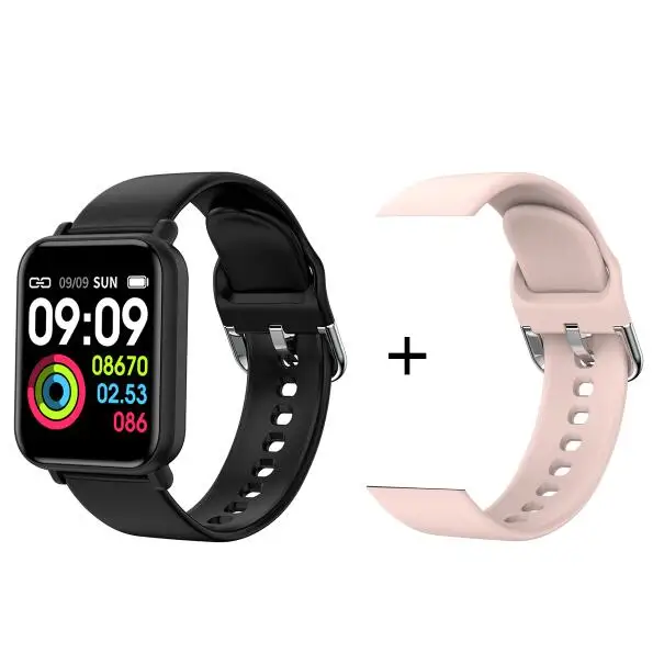 Add pink strap R16 Смарт-часы для женщин и мужчин спортивная мода Ip67 Водонепроницаемый фитнес-трекер для активности пульсометр с полями Smartwatch Vs P68 P70 браслет - Цвет: Add pink strap