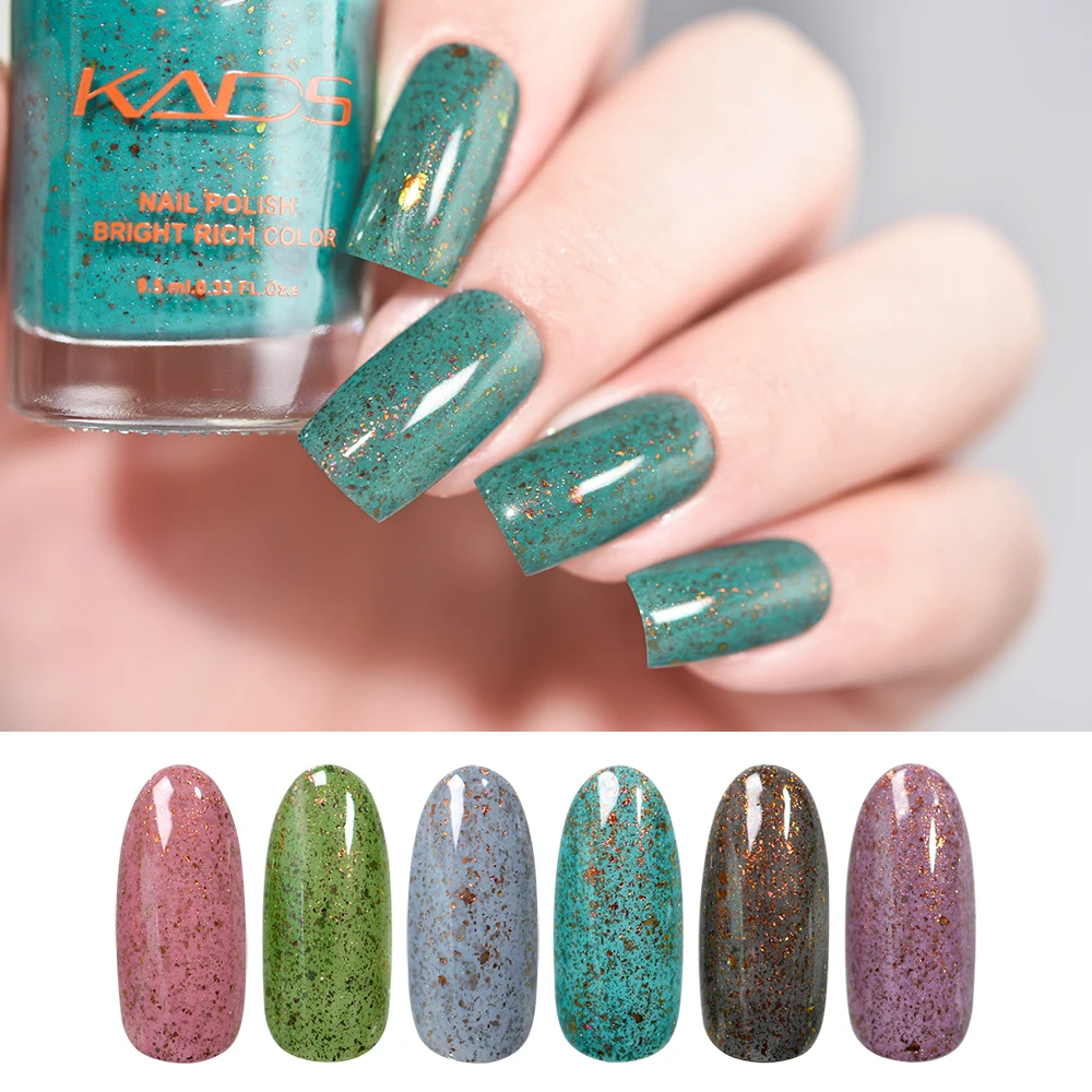 KADS 6pcs/set Mica Nail Polish 9.5ML Sequins Flakies Semi Permanent Art Lacquer Varnish Shinny Shimmer | Красота и здоровье