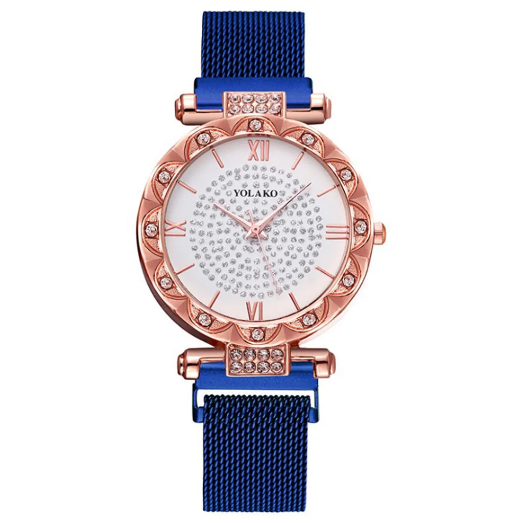 Женские часы модные с бриллиантами со звездами высокого класса магнитом камнем