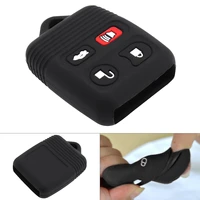 4 buttons soft silicone car key cover case straight plate car key shell protector solid car key holder fit for ford wind star
