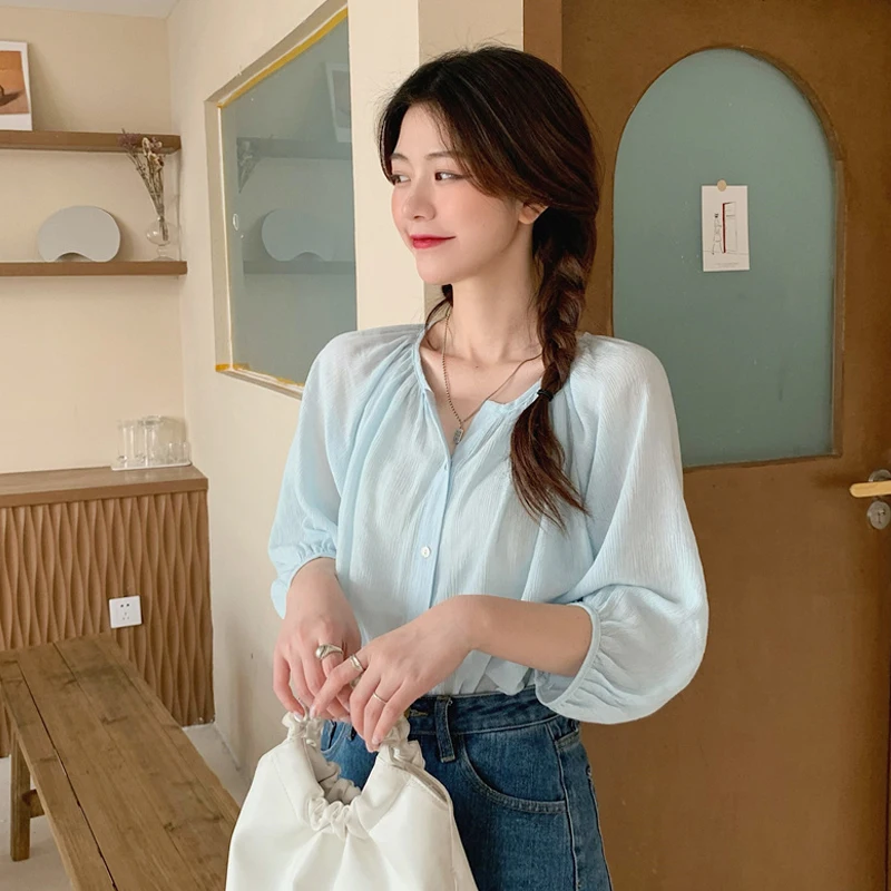 Дешевая оптовая продажа 2021 Весна Лето Новая модная повседневная женская блузка