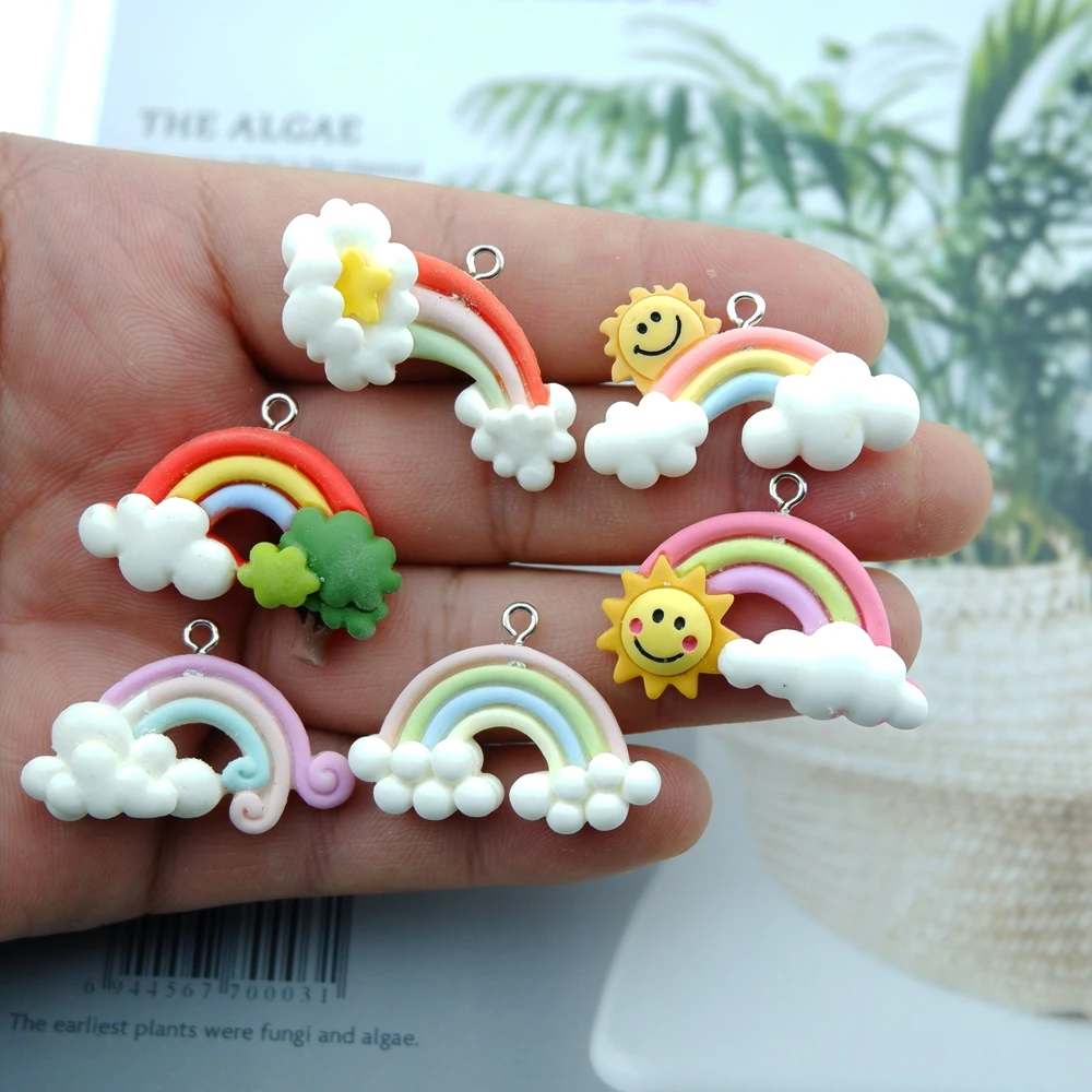 10 шт./упак. радужная полимерная серьга подвески для сережек браслетов подвесок