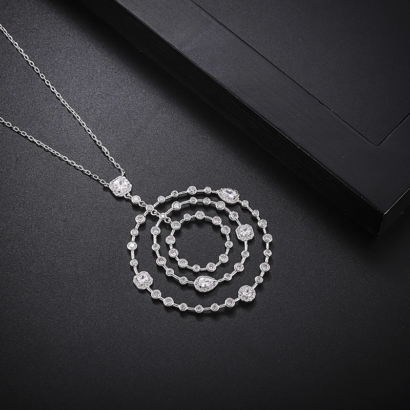 SINZRY новые кубические циркониевые многокруглые Преувеличенные Подвески Ожерелья